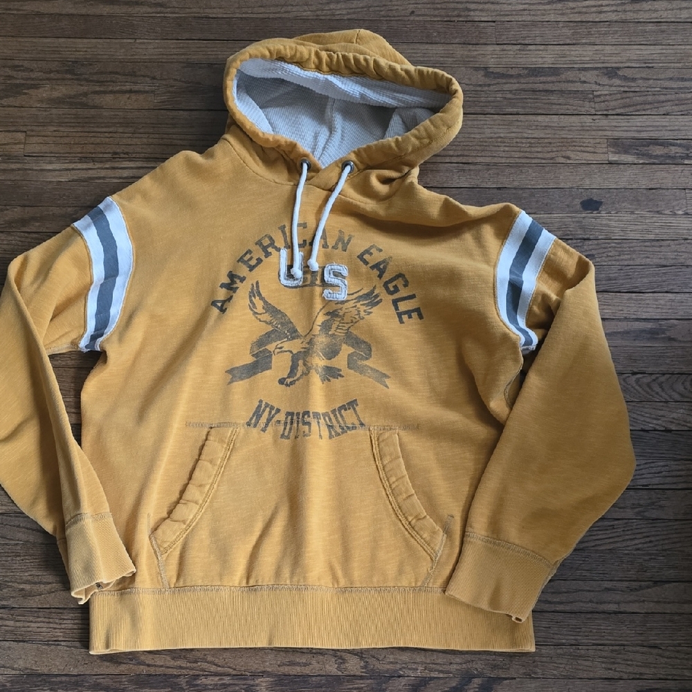 American Eagle Outfitters Mustard Hoodie with Graphic